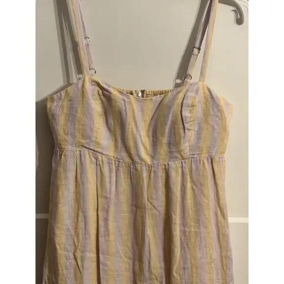 Lilly Pulitzer Dress 8 Multicolor Linen Striped Maxi Sundress Resort Vacation - Picture 2 of 11